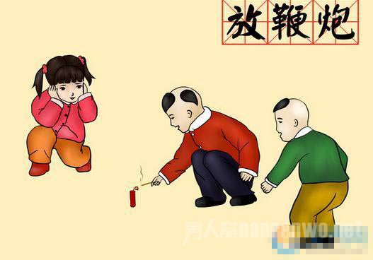 新年放鞭炮的传说 原来贴对联放鞭炮是这么来