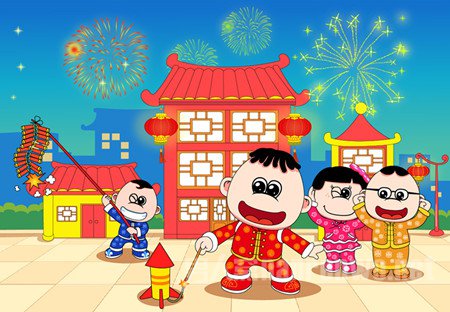 新年放鞭炮的传说 原来贴对联放鞭炮是这么来的!